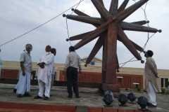 चरखा गृह में 14 फीट उचा और 21फीट लंबाई चरखा